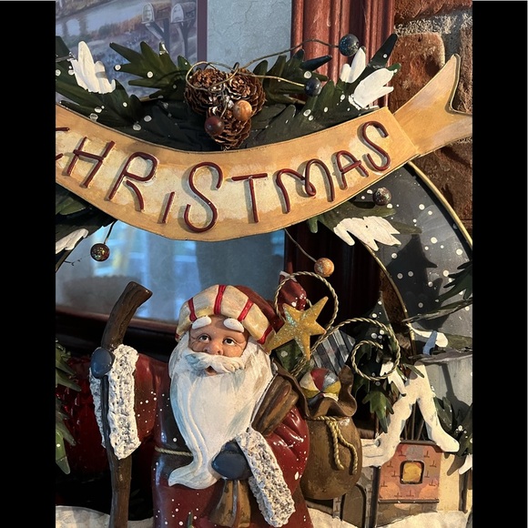 ❤️ Rare Home Interiors Christmas Wonderland Santa Wreath Wall Decor - Picture 3 of 8